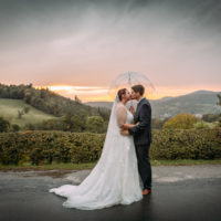 Hochzeit Odenwald - Kuss im Sonnenuntergang